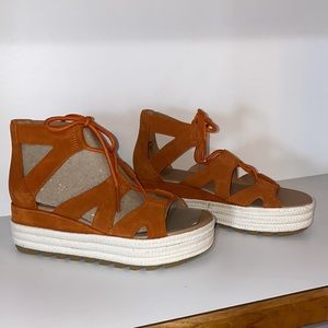 SOREL CAMERON Flatform Lace Wedge Sandal